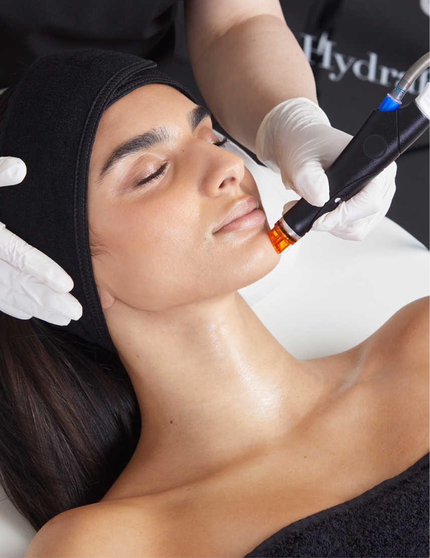 Skin Revival-Wollongong-Hydrafacial-client-treatment-orange